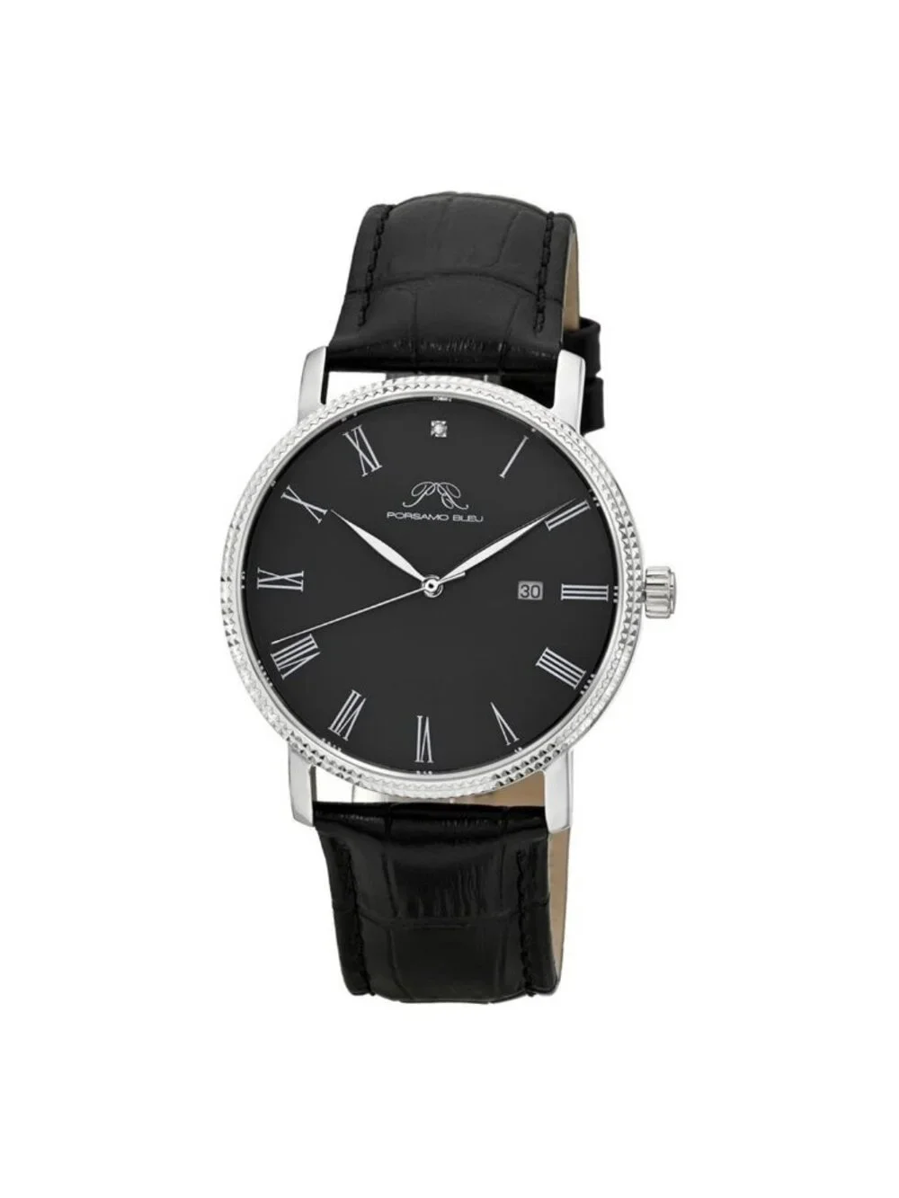 NWT Porsamo Bleu Veritas 1 Quartz Black Dial Men's Watch